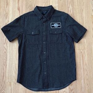 Harley-Davidsion "V-Twin Equipped" Striped Mechanics Shirt (M)